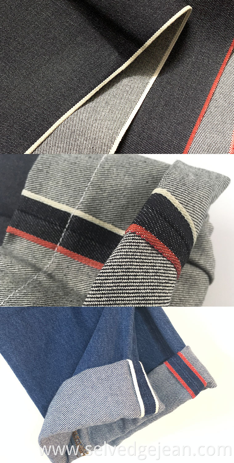 Special selvage with red and white color japanese cotton fabric wholesale selvage denim for raw sevedge jeans